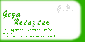 geza meiszter business card